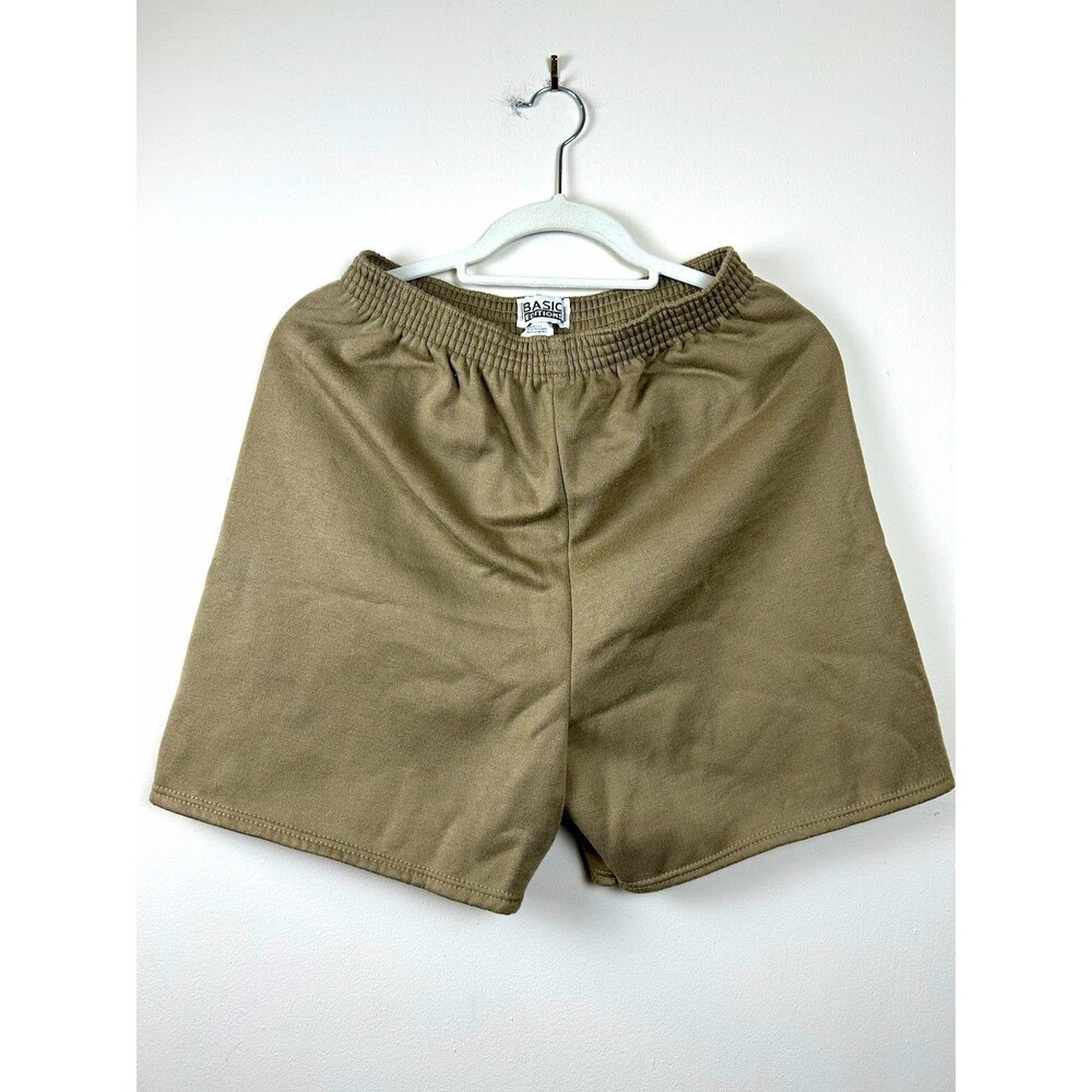 Vintage 90s 100% Acrylic M Shorts Minimalistic Tan High Waist Casual Sweatshorts